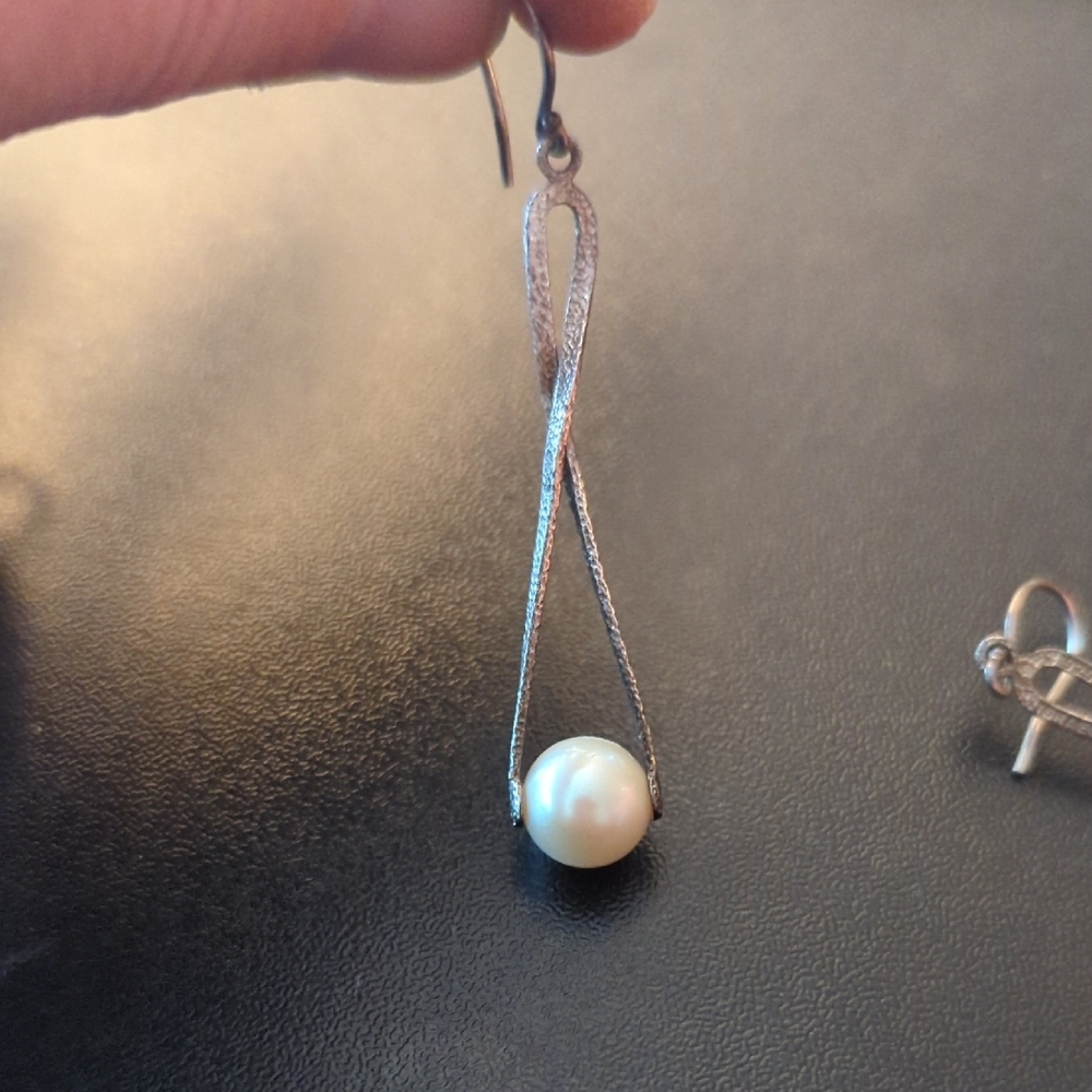 Silpada Sterling Silver and Pearl Earrings